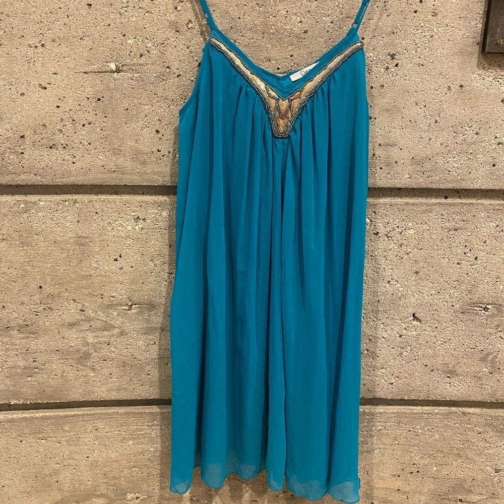 🆕 Dex Teal Flowy Dress with beaded detail